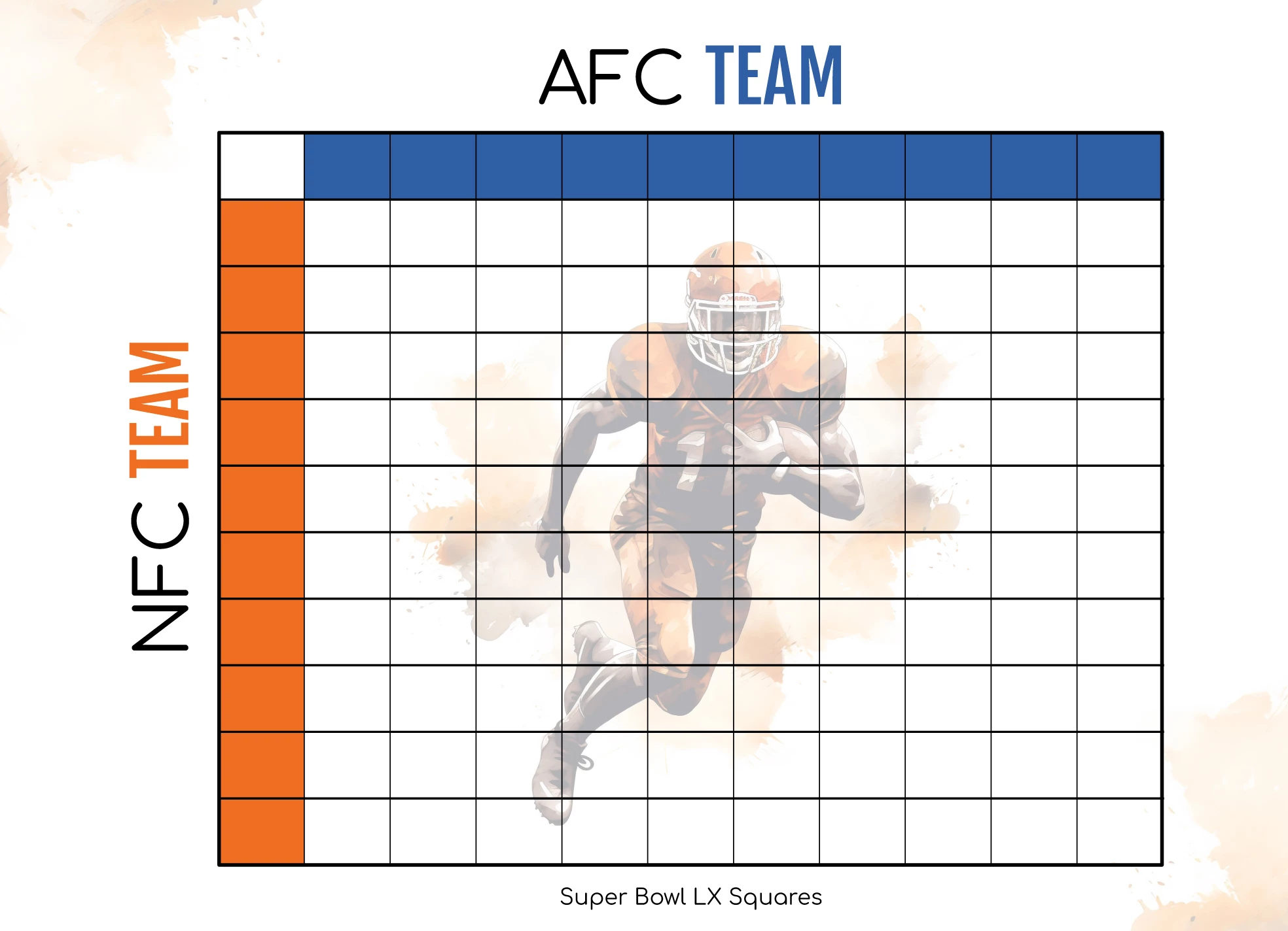 nfl squares 2026 free google docs template - gdoc.io